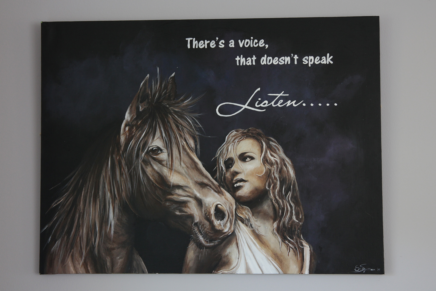 schilderij paard met tekst